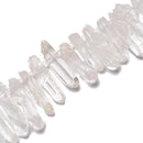 Natural Clear Quartz Top Drill Points Beads Size 40mm-55mm 15.5'' Strand