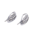 925 Sterling Silver Anti-Silver Leaf Shape Earring Hook 7x15mm 4 Pcs Per Bag