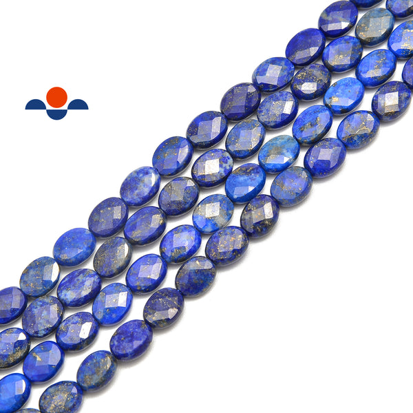 natural lapis faceted oval beads 
