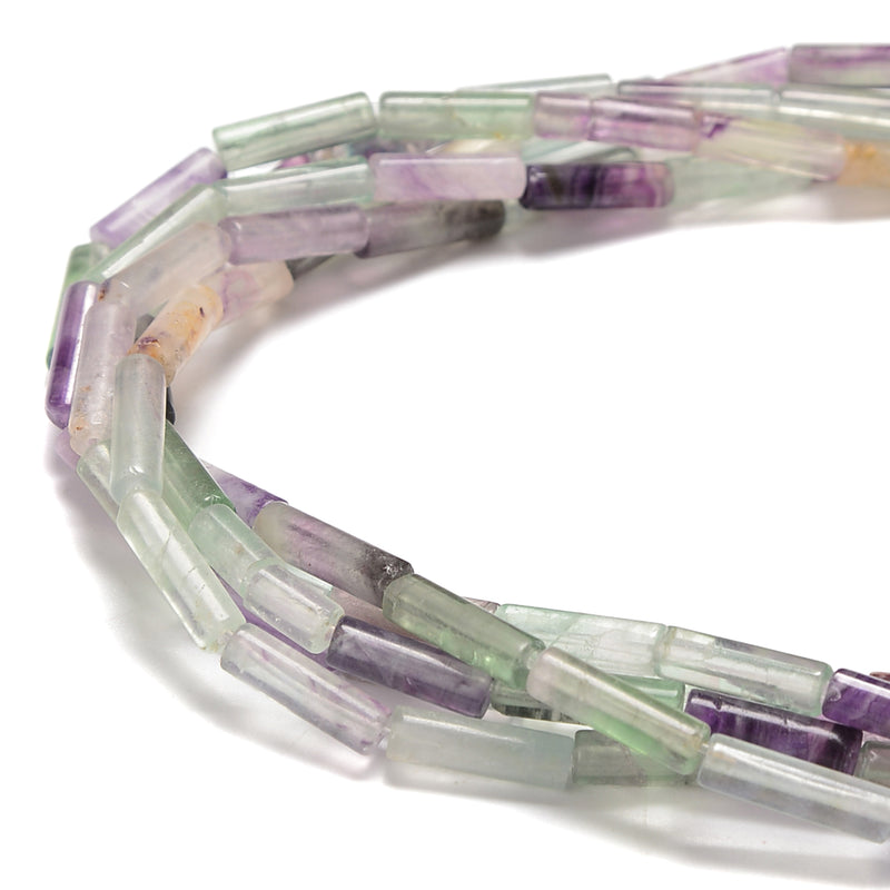 Natural Fluorite Cylinder Tube Beads Size 4x13mm 15.5'' Strand