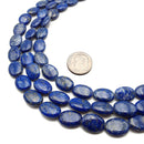 Lapis Lazuli Smooth Flat Oval Coin Beads 10x13mm 15.5" Strand