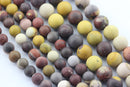 large hole mookaite matte round beads