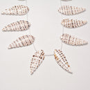 natural sea shell carved leaf shape side drilled beads