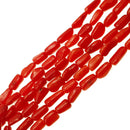 red bamboo coral irregular rice tube pebble beads
