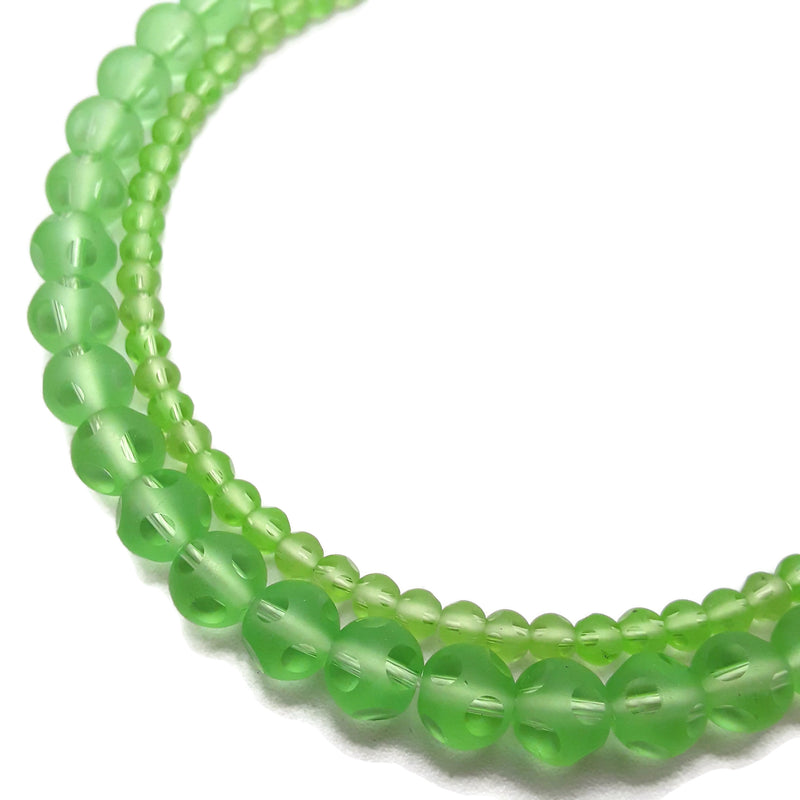 Light Green Crystal Glass Matte Faceted Round Beads 4mm 8mm 15.5" Strand