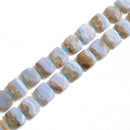 Blue Lace Agate Faceted Rectangle Beads 18x25mm 15.5" Strand