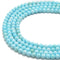 Light Blue Turquoise Smooth Round Beads 4mm 6mm 8mm 10mm 15.5" Strand