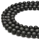 natural shungite matte round beads