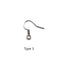 304 Stainless Steel Wire Earring Hooks Size 18x20mm 70 Pieces Per Bag