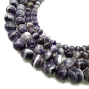 Chevron Amethyst Smooth Round Beads 4mm 6mm 8mm 10mm 12mm Approx 15.5" Strand