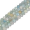 Multi Color Aquamarine Hard Cut Faceted Round Beads Size 8mm 10mm 15.5'' Strand