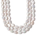 White Fresh Water Pearl Oval Shape Beads Size 9-10mm x 13-15mm 15.5'' Strand
