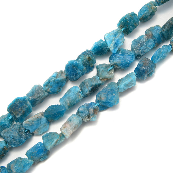 Apatite Rough Nugget Chunks Side Drill Beads Approx 6-12mm 15.5" Strand