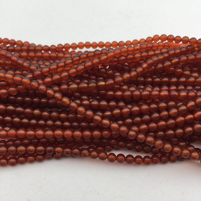 carnelian smooth round gemstone beads