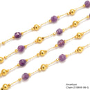 6mm Diamond Cut Beads Multi Gemstone Chain Sold One Meter Per Bag