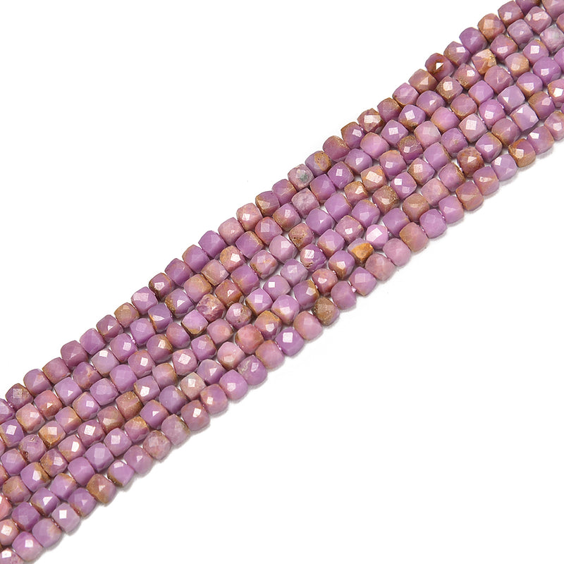 Natural Phosphosiderite Faceted Cube Beads Size 2.5mm 15.5'' Strand