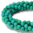 Green Blue Magnesite Turquoise Smooth Round Beads 4mm 6mm 8mm 10mm 15.5'' Strand