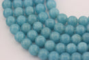 large hole blue sponge quartz smooth round beads