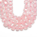 natural rose quartz faceted nugget chunk beads 