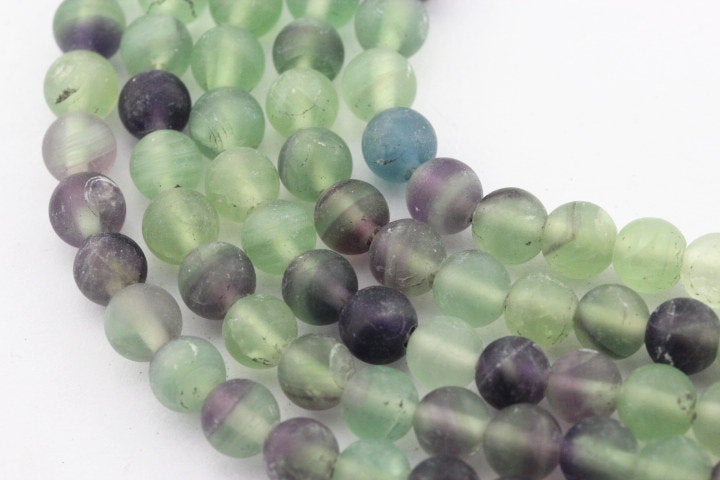 large hole fluorite matte round beads