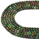 african ruby faceted round beads