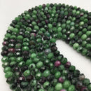 natural ruby zoisite faceted rondelle beads