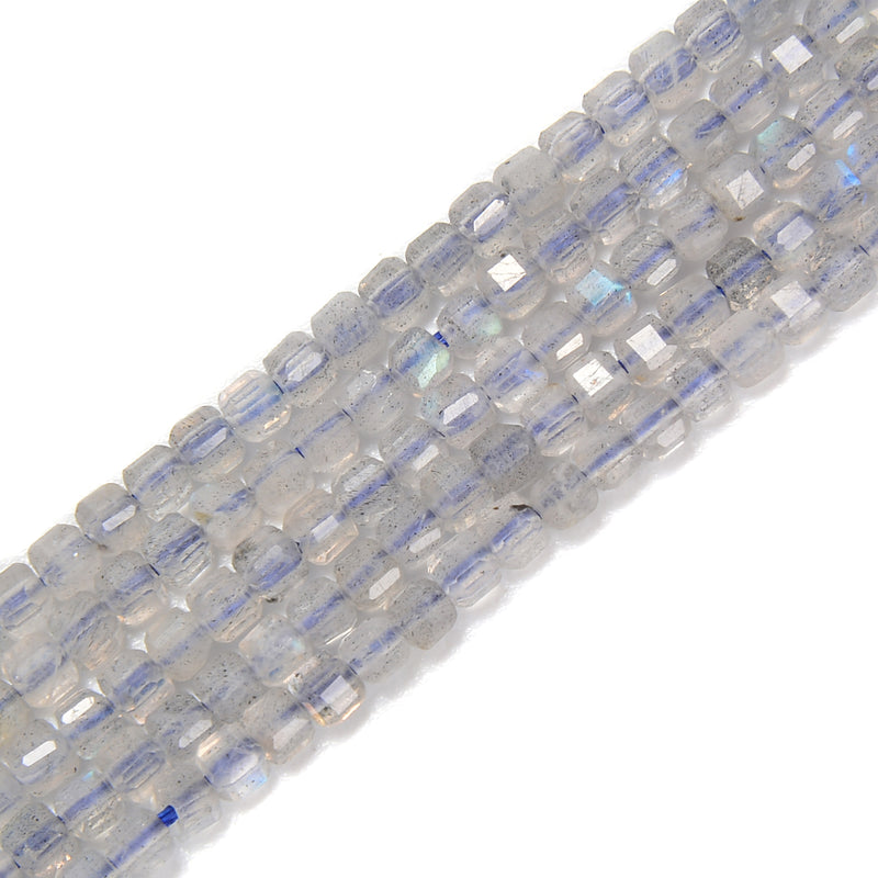 Natural Labradorite Faceted Cube Beads Size 2.2mm 15.5'' Strand