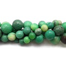 Natural Chrysoprase Faceted Round Beads 14mm 16mm 15.5" Strand