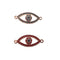 evil eye charm rose gold plated copper with micro pave red green zircon 