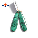 green malachite pendant earrings teardrop shape