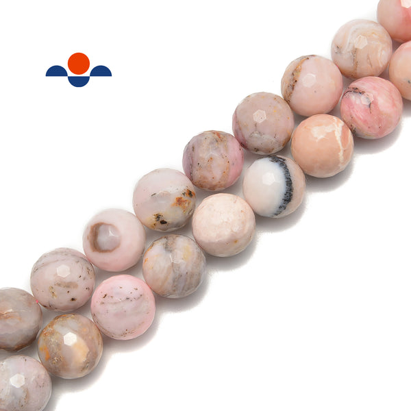 Natural Pink Opal Faceted Large Round Beads Size 16mm 18mm 15.5" Strand