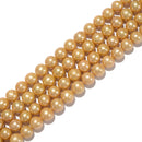 Grade B Gold Fresh Water Akoya Pearl Round Beads Size 9-12mm 15.5'' Strand