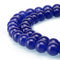 blue dyed jade smooth round beads
