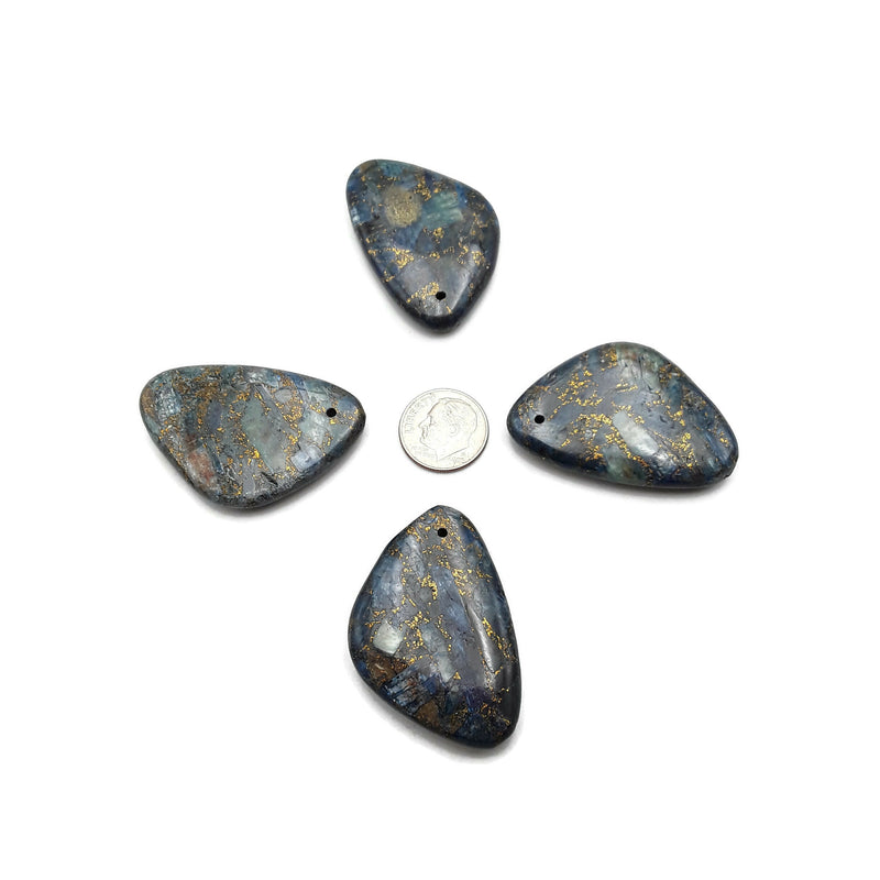 Kyanite With Gold Matrix Pendant Irregular Shape Size 30x45mm Sold By Piece