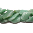 Green Aventurine Faceted Twisted Rhombus Shape Beads Size 22x35mm 15.5" Strand