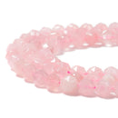 Natural Rose Quartz Diamond Star Cut Beads Size 10mm 15.5'' Strand