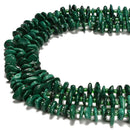 Natural Malachite Pebble Nugget Slice Chips Beads Size 8-10mm 15.5‘’ Strand