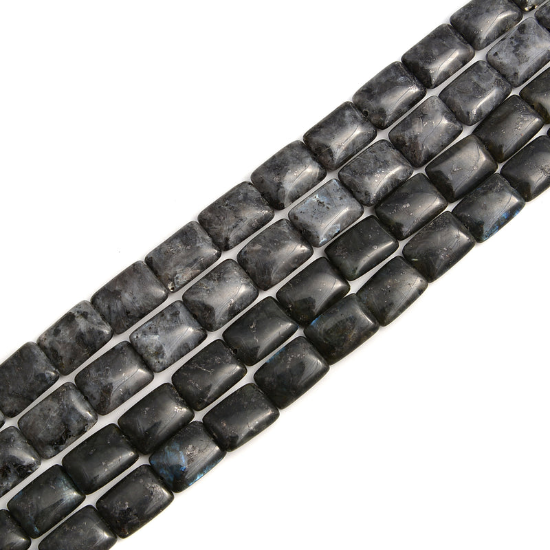 Larvikite Labradorite Smooth Flat Rectangle Beads Size 13x18mm 15.5'' Strand