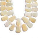 cream moonstone graduated faceted trapezoid beads