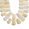cream moonstone graduated faceted trapezoid beads
