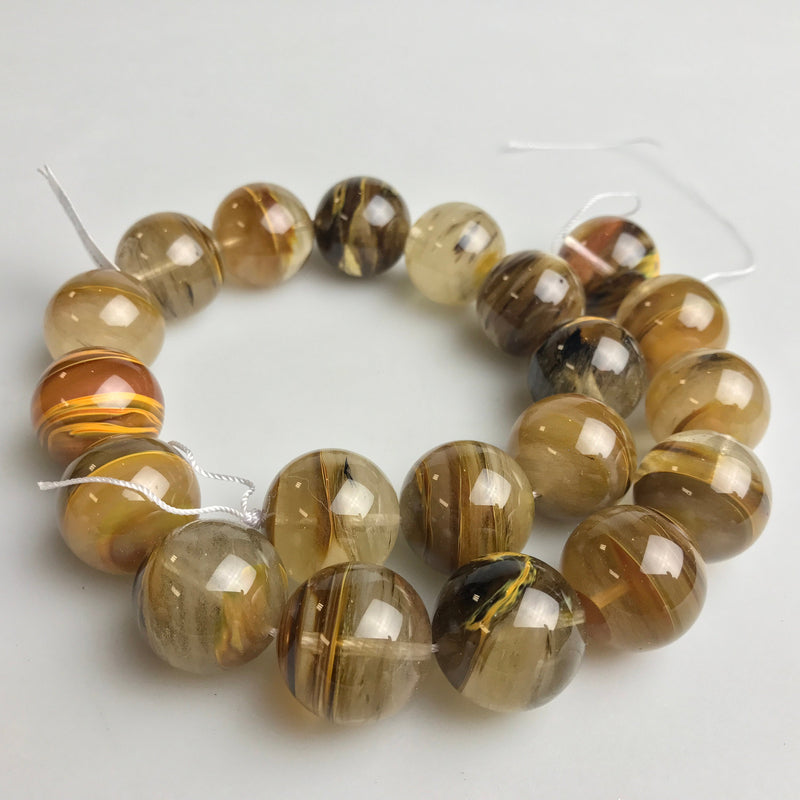 fire quartz smooth round beads