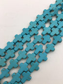 blue or white howlite turquoise cross beads 