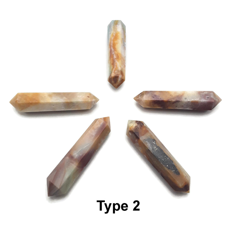 Multi Color Amazonite Double Terminated Points Healing Crystal Wands 4" in.