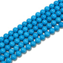 Bright Blue Magnesite Turquoise Smooth Round Beads Size 6mm 8mm 15.5'' Strand