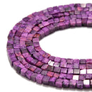 purple agate smooth square cube dice beads