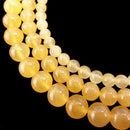 yellow honey calcite smooth beads