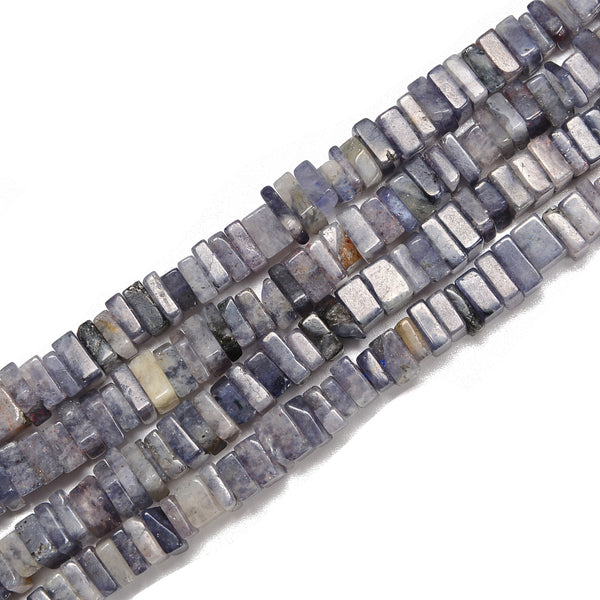 Natural Iolite Square Heishi Disc Beads Size 3x6mm 15.5'' Strand
