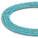 Blue Howlite Turquoise Heishi Discs Beads Size 2x4mm 15.5'' Strand