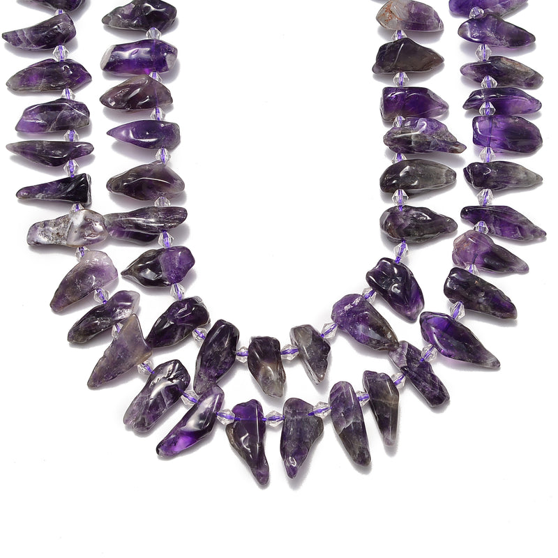 amethyst irregular spear tooth points beads