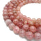 Pink Strawberry Quartz Smooth Round Beads Size 12mm 14mm 15.5" Strand